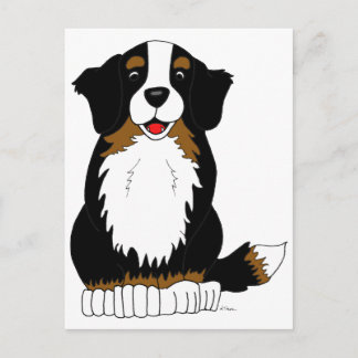 Bernese Mountain Dog Cartoon Postkarte