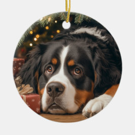Bernese Mountain Dog Chrismas Keramik Ornament
