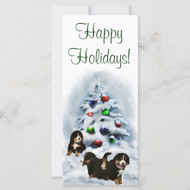 Bernese Mountain Dog Christmas Cards (Vorderseite)