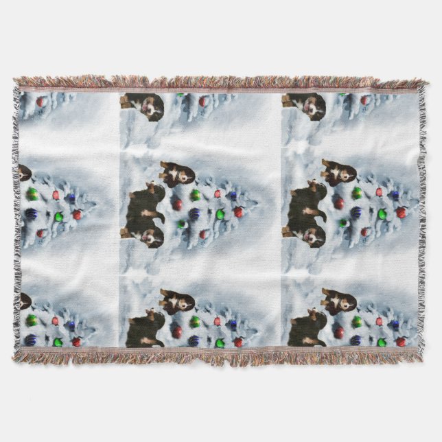 Bernese Mountain Dog Christmas Decke (Vorderseite)