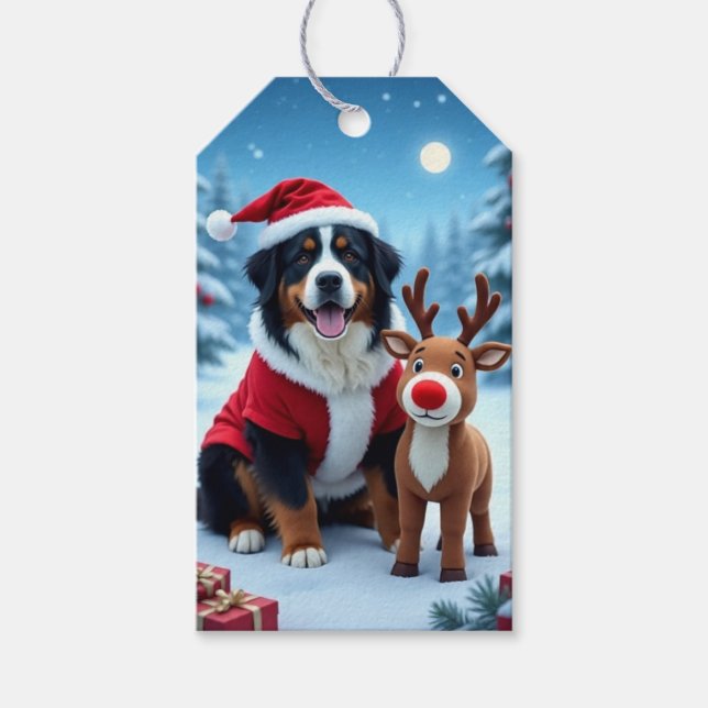 Bernese Mountain Dog Christmas Geschenkanhänger (Vorderseite)
