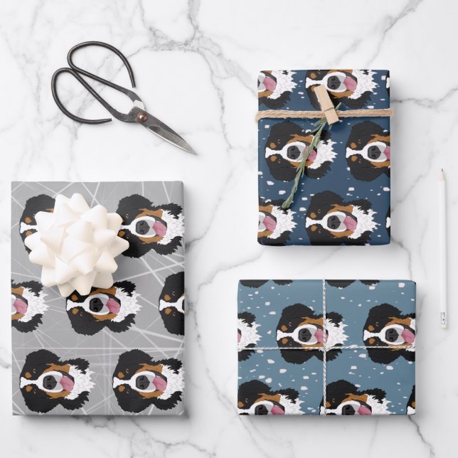Bernese Mountain Dog Christmas Geschenkpapier Set (Vorderseite)