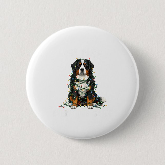 Bernese Mountain Dog Christmas I'm Fine Everything Button (Vorderseite)