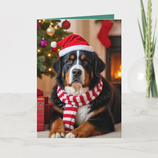 Bernese Mountain Dog Christmas Karte (Vorderseite)