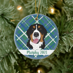 Bernese Mountain Dog Christmas Keramik Ornament