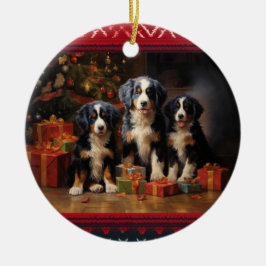 Bernese Mountain Dog Christmas Keramik Ornament