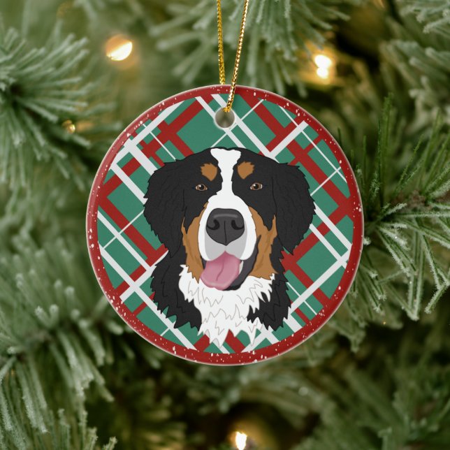Bernese Mountain Dog Christmas Keramik Ornament (Baum)
