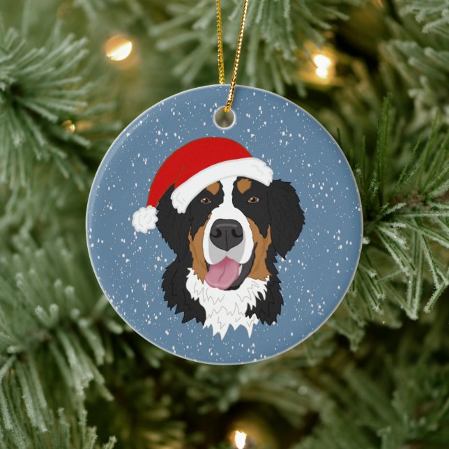 Bernese Mountain Dog Christmas Keramik Ornament (Baum)