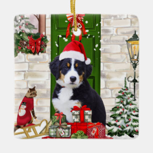 Bernese Mountain Dog Christmas Keramikornament