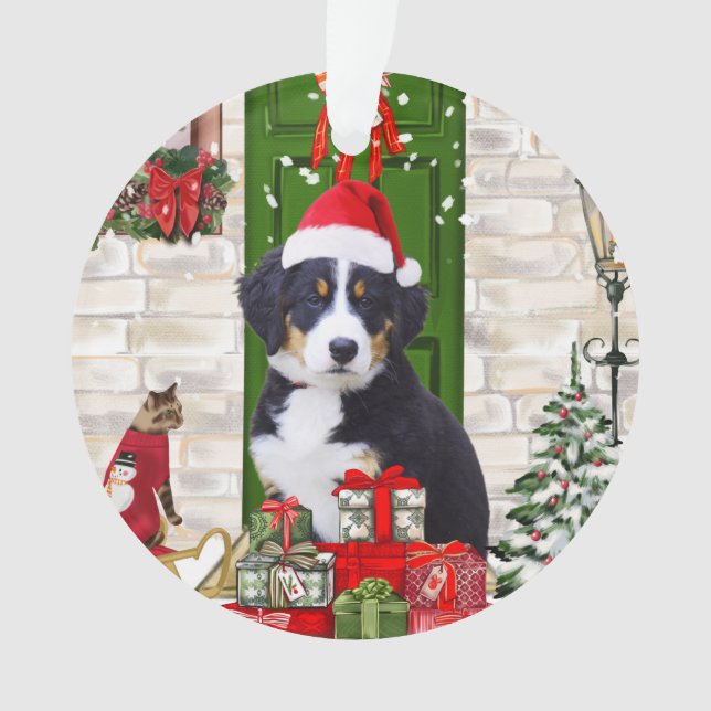 Bernese Mountain Dog Christmas Ornament (Vorderseite)