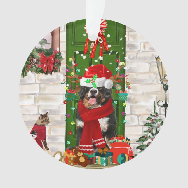 Bernese Mountain Dog Christmas Ornament (Vorderseite)