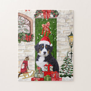 Bernese Mountain Dog Christmas Puzzle