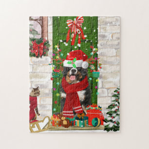 Bernese Mountain Dog Christmas Puzzle