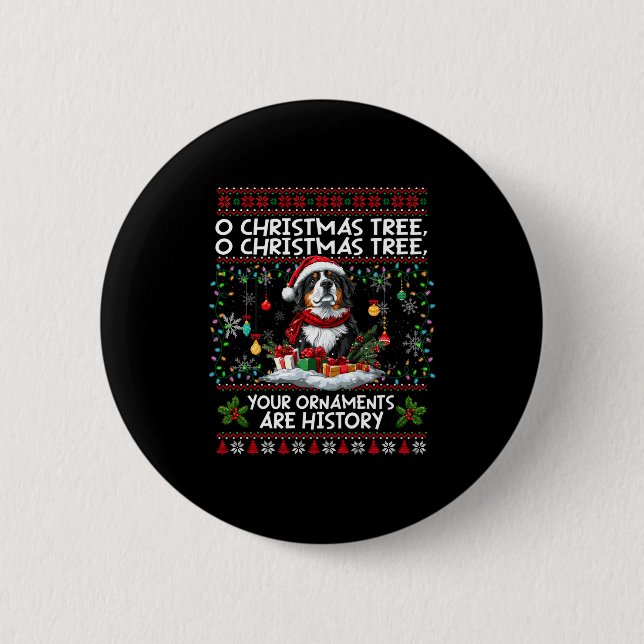 Bernese Mountain Dog Christmas Tree Decorations Do Button (Vorderseite)
