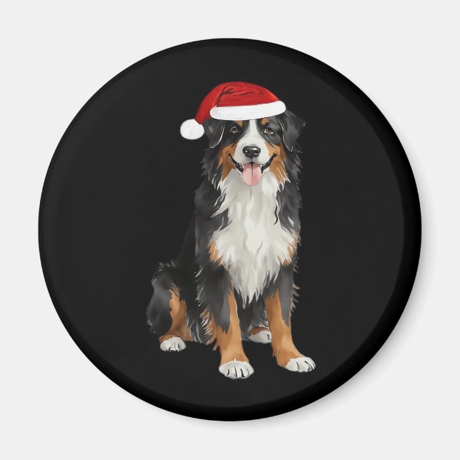 Bernese Mountain Dog Christmas Tree Hund Welpe Wat Magnet (Vorne)
