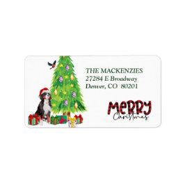 Bernese Mountain Dog Christmas Tree Rücksendeadres Adressaufkleber