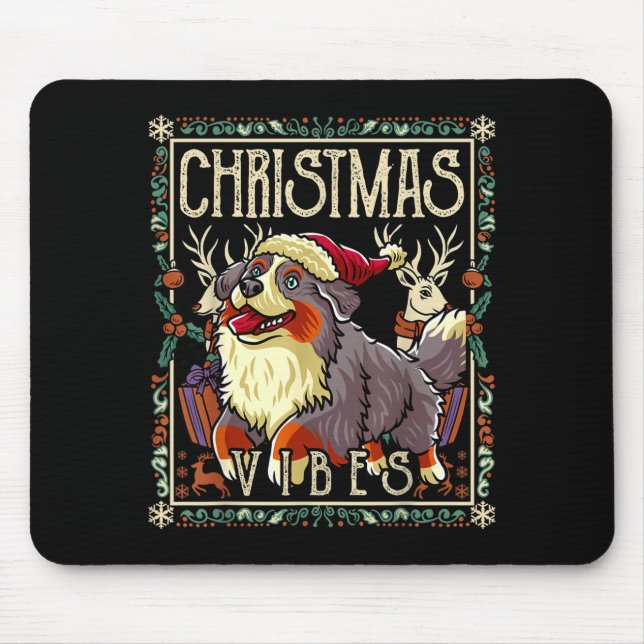 Bernese Mountain Dog Christmas Vibes Dog Santa Cla Mousepad (Vorne)