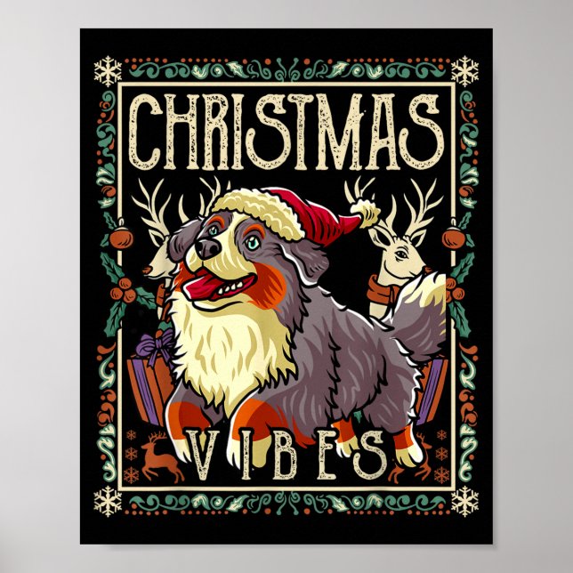 Bernese Mountain Dog Christmas Vibes Dog Santa Cla Poster (Vorne)