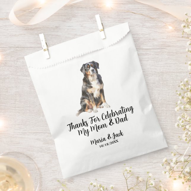 Bernese Mountain Dog Cocktail Hochzeit Geschenktütchen (Ausgeschnitten)
