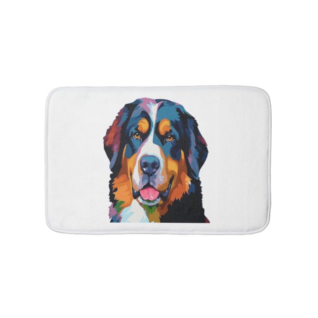 Bernese Mountain Dog Colorful Badematte (Vorderseite)