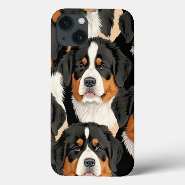Bernese Mountain Dog Decorative Nahtloses Muster Case-Mate iPhone Hülle (Rückseite)