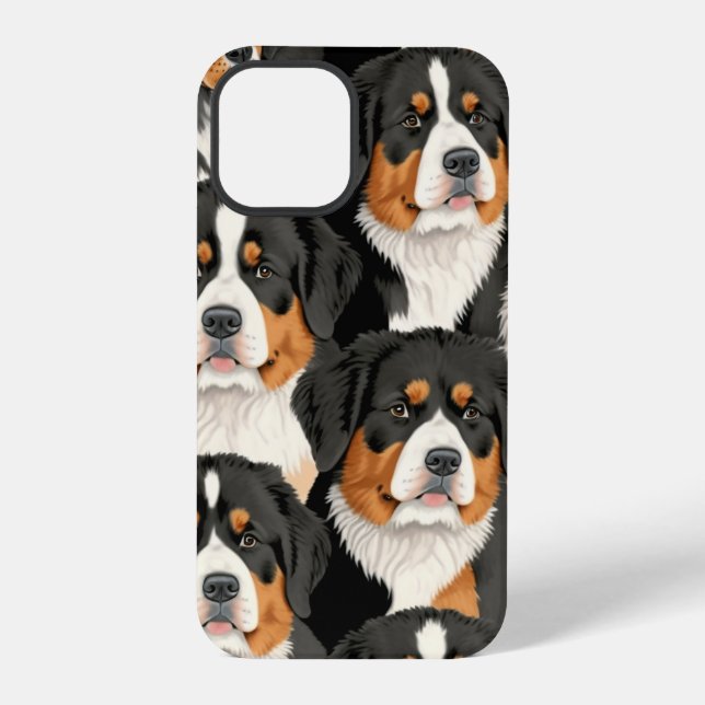 Bernese Mountain Dog Decorative Nahtloses Muster iPhone Hülle (Rückseite)