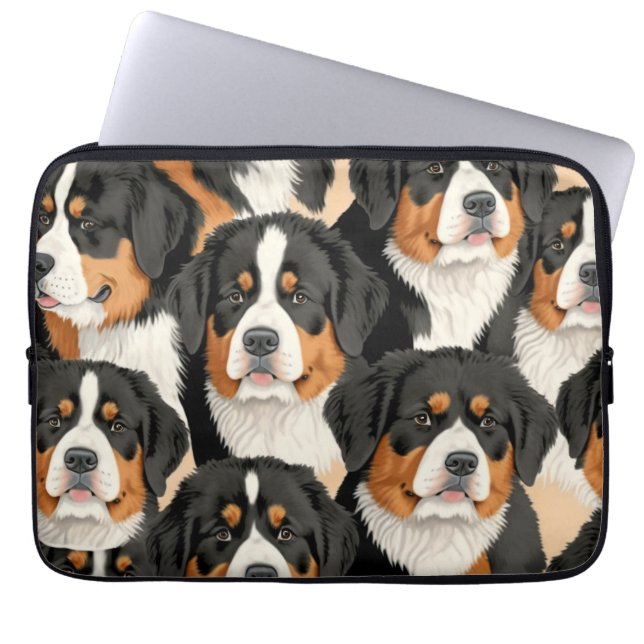 Bernese Mountain Dog Decorative Nahtloses Muster Laptopschutzhülle (Vorderseite)