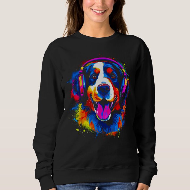 Bernese Mountain Dog DJ Festival Sweatshirt (Vorderseite)