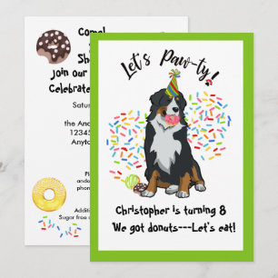 Bernese Mountain Dog Donut Geburtstagsparty Einlad Karte