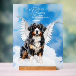Bernese Mountain Dog Engel mit Name Pet Memorial Acrylschild