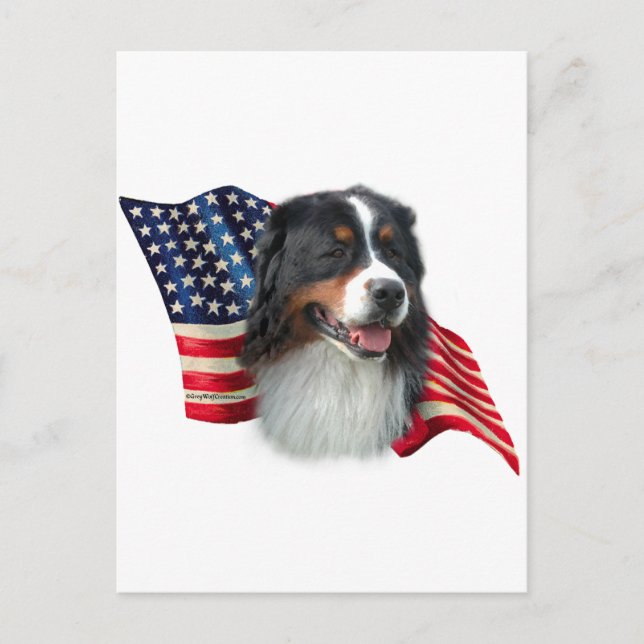 Bernese Mountain Dog Flag Postkarte (Vorderseite)