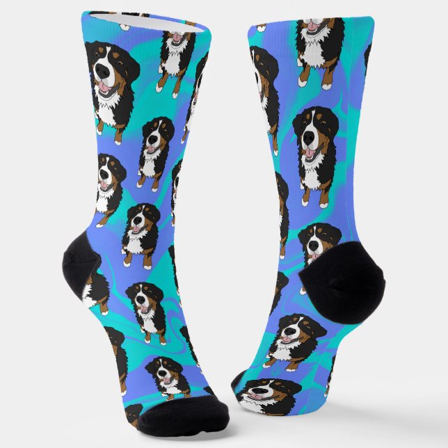 Bernese Mountain Dog Galaxy Socken (Gewinkelt)