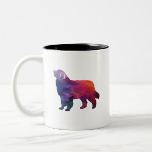 Bernese Mountain Dog Geo Silhouette Lila Zweifarbige Tasse