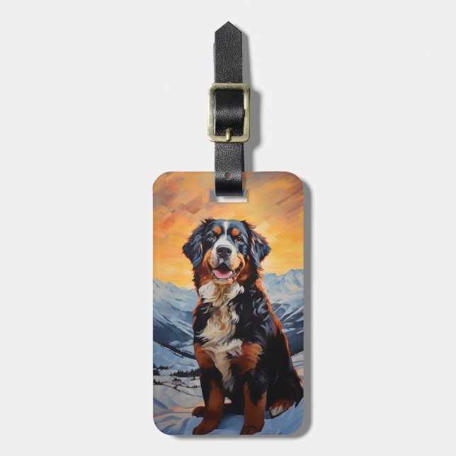 Bernese Mountain Dog Gepäckanhänger (Vorderseite vertikal)