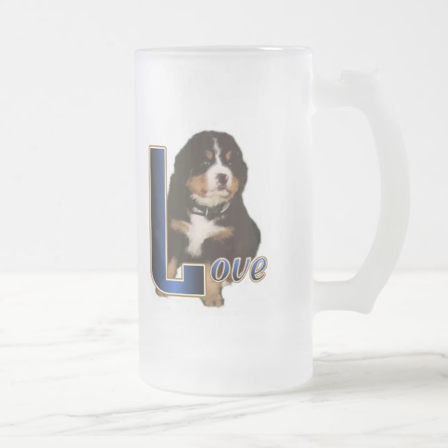 Bernese Mountain Dog Geschenke Mattglas Bierglas (Rechts)