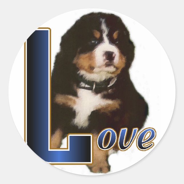 Bernese Mountain Dog Geschenke Runder Aufkleber (Vorderseite)