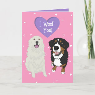 Bernese Mountain Dog Große PyrenäenValentinstag Dankeskarte