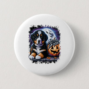 Bernese Mountain Dog Halloween Button