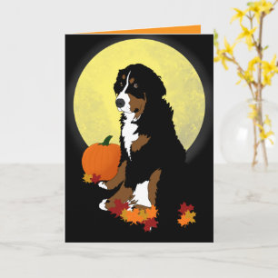 Bernese Mountain Dog Halloween Herbst Karte
