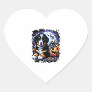 Bernese Mountain Dog Halloween Herz-Aufkleber