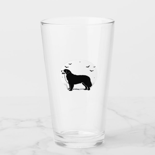 Bernese Mountain Dog � Halloween Moon Silhouette O Glas (Vorderseite)