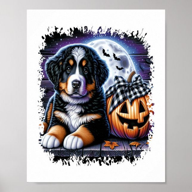 Bernese Mountain Dog Halloween Poster (Vorne)