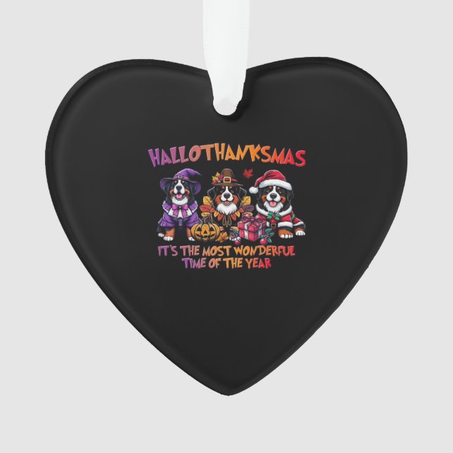 Bernese Mountain Dog Halloween Thanksgiving Christ Ornament (Vorderseite)