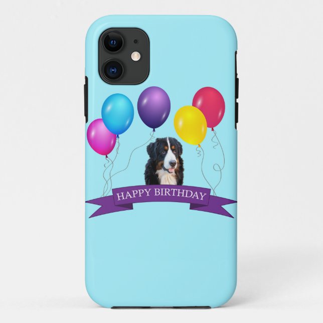 Bernese Mountain Dog Happy Birthday Case-Mate iPhone Hülle (Rückseite)