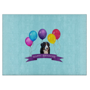 Bernese Mountain Dog Happy Birthday Cutting Board Schneidebrett