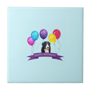 Bernese Mountain Dog Happy Birthday Fliese