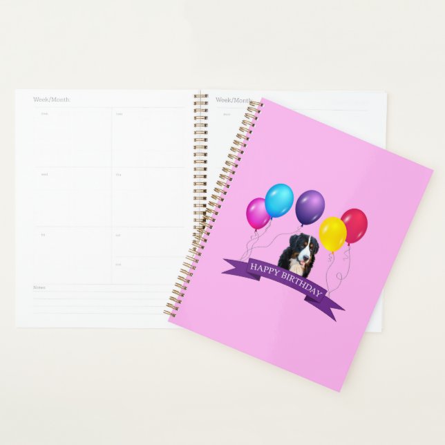 Bernese Mountain Dog Happy Birthday Geschenktasche Planer (Anzeige)