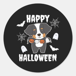 Bernese Mountain Dog Happy Halloween Dog Kostüm Runder Aufkleber