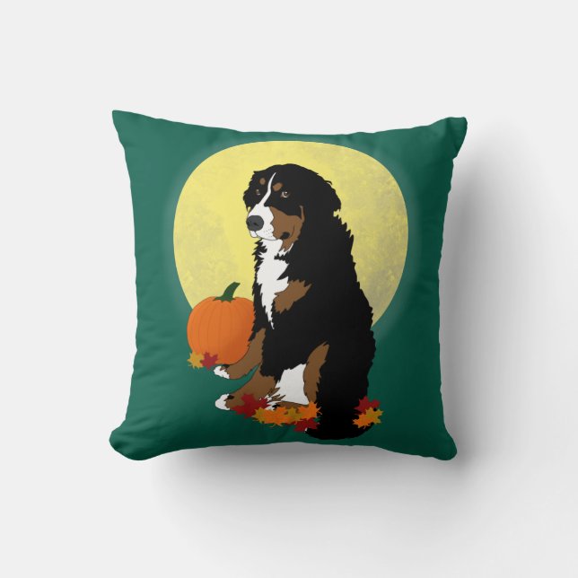 Bernese Mountain Dog Herbst Kissen (Vorderseite)