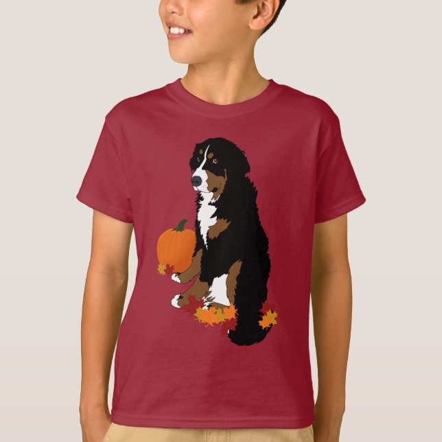 Bernese Mountain Dog Herbst T-Shirt (Vorderseite)